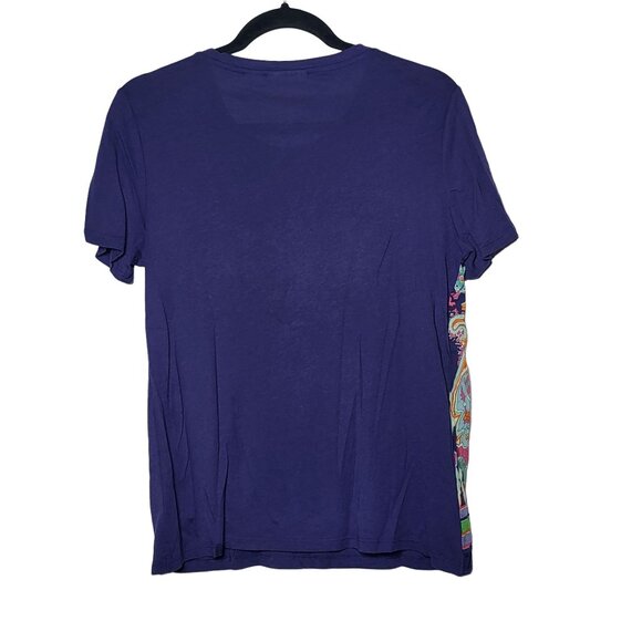 Anthropologie Maeve Womens Purple Paisley Overlay Short Sleeve Top Size XS Boho - Picture 2 of 9